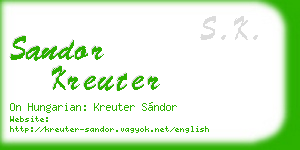 sandor kreuter business card