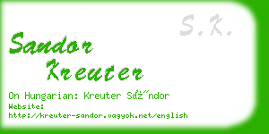 sandor kreuter business card